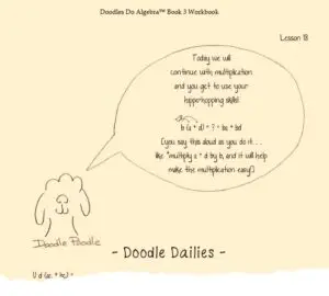 Doodles Do Algebra TM Sample Page by Kirsten West, PhD for after school, enrichment, or homeschool